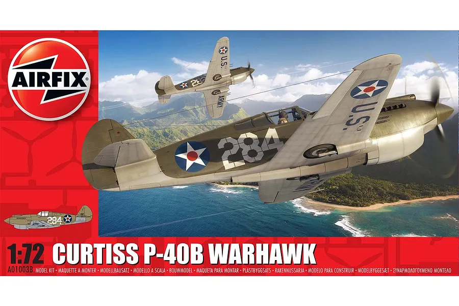 Airfix 1/72 Curtiss P-40B Warhawk Fighter Scaled Plastic Model Kit image 45819