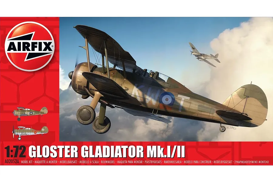 Airfix 1/72 Gloster Gladiator Mk.I/Mk.II Fighter Scaled Plastic Model Kit image 45882