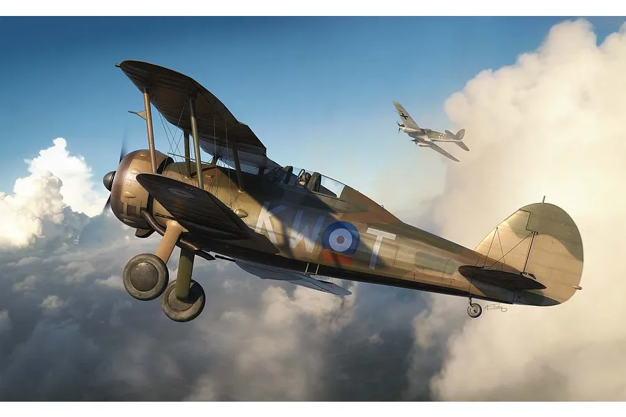 Airfix 1/72 Gloster Gladiator Mk.I/Mk.II Fighter Scaled Plastic Model Kit image 45883
