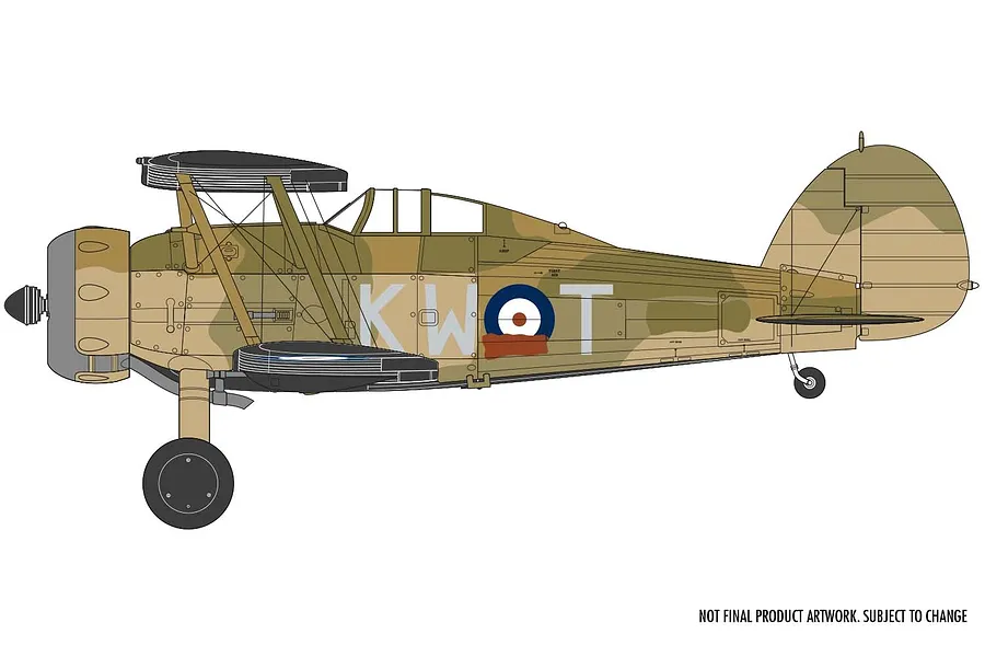 Airfix 1/72 Gloster Gladiator Mk.I/Mk.II Fighter Scaled Plastic Model Kit image 45885