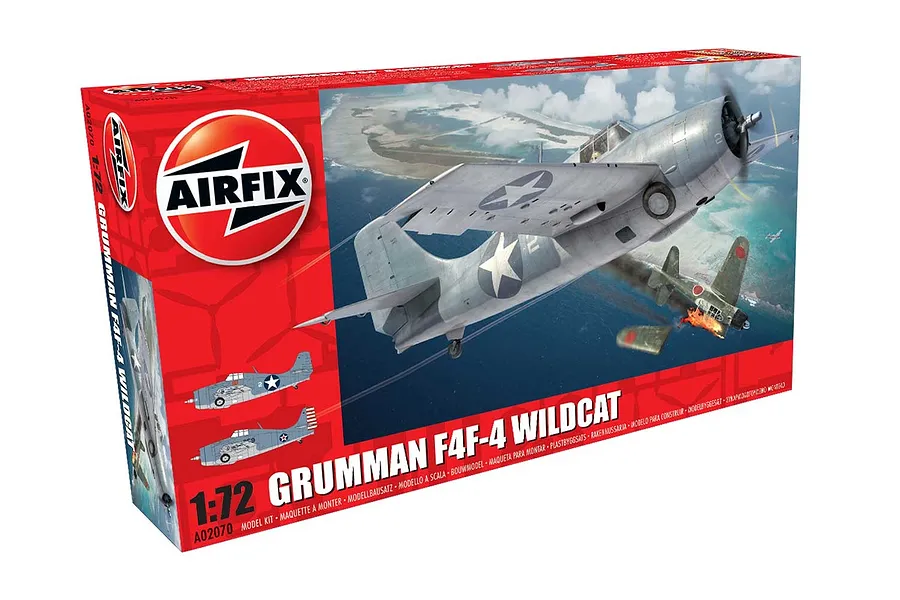 Airfix 1/72 Grumman Wildcat F4F-4 Fighter Scaled Plastic Model Kit image 45907