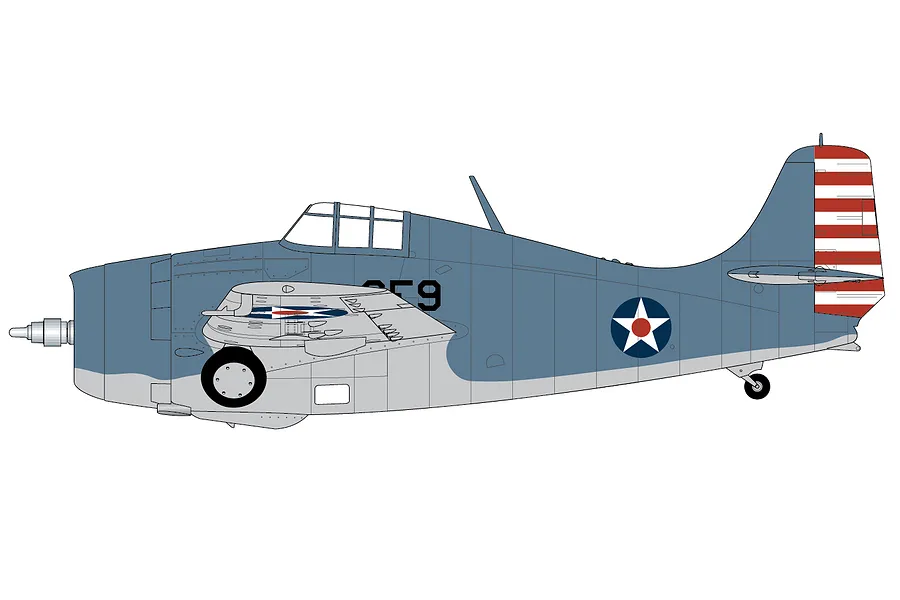 Airfix 1/72 Grumman Wildcat F4F-4 Fighter Scaled Plastic Model Kit image 45911