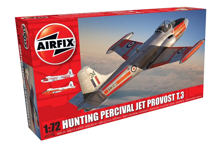 Airfix 1/72 T3 Hunting Percival Jet Provost T.3/T Trainer Scaled Plastic Model Kit image 45936