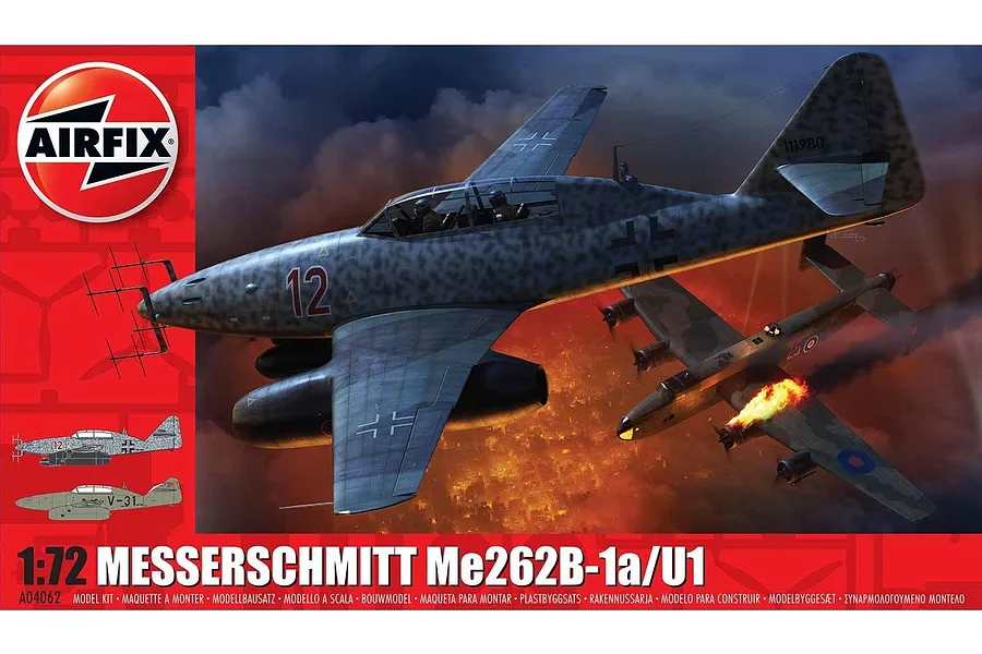 Airfix 1/72 Messerschmitt Me 262-B1A Fighter Scaled Plastic Model Kit image 46153