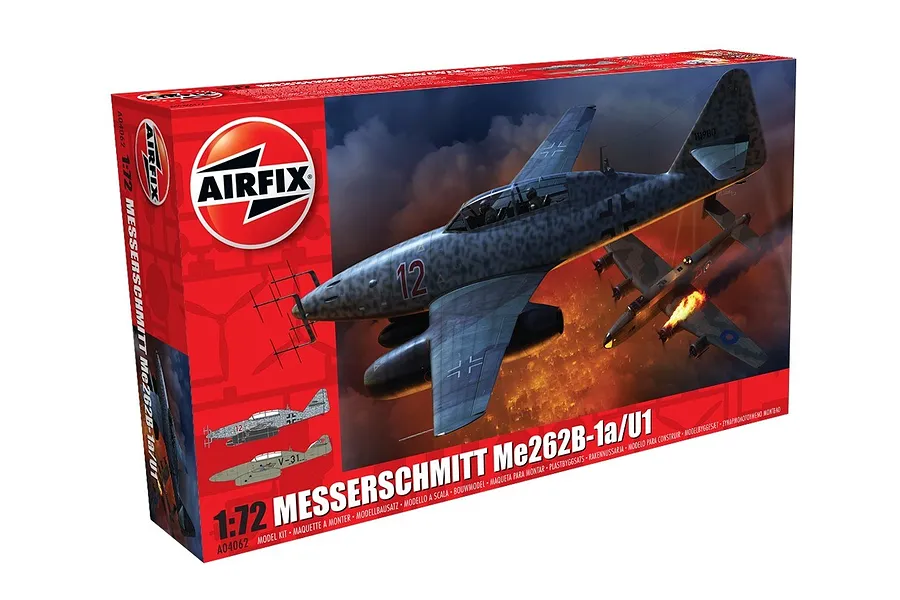 Airfix 1/72 Messerschmitt Me 262-B1A Fighter Scaled Plastic Model Kit image 9