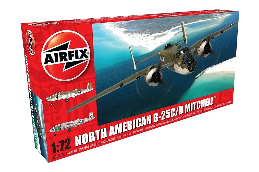 Airfix 1/72 North American B-25C/D Mitchell Bomber Scaled Plastic Model Kit image 46200