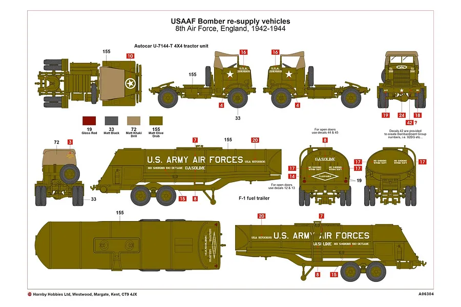 Airfix 1/72 USAAF WWII 8th Airforce Bomber Resupply Set Scaled Plastic Model Kit image 46278