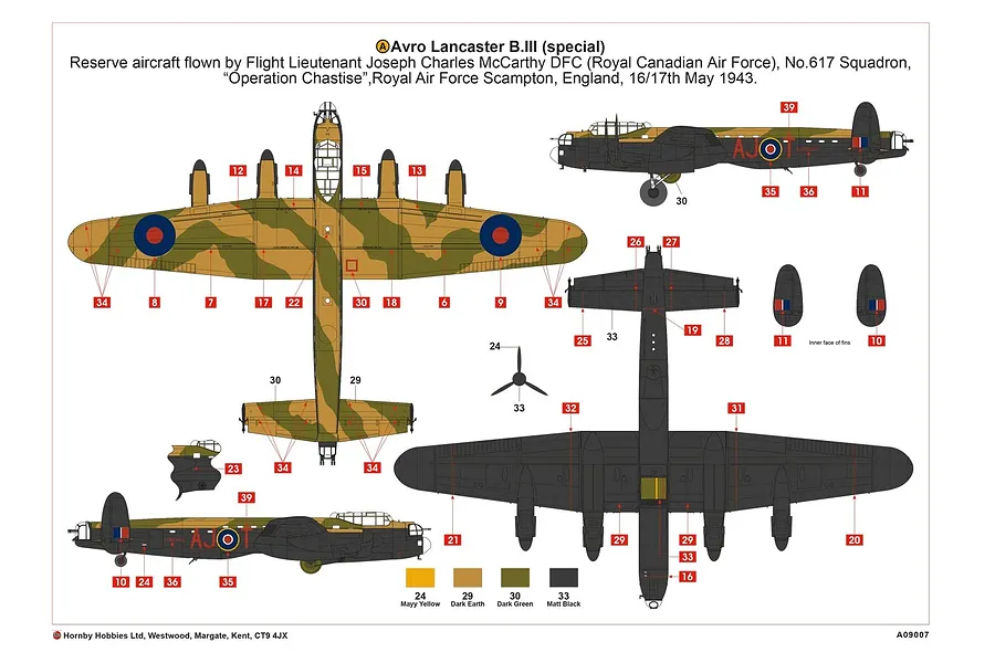 Airfix 1/72 75th Anniversary Avro Lancaster B.III The Dambuster Bomber Scaled Plastic Model Kit image 46372