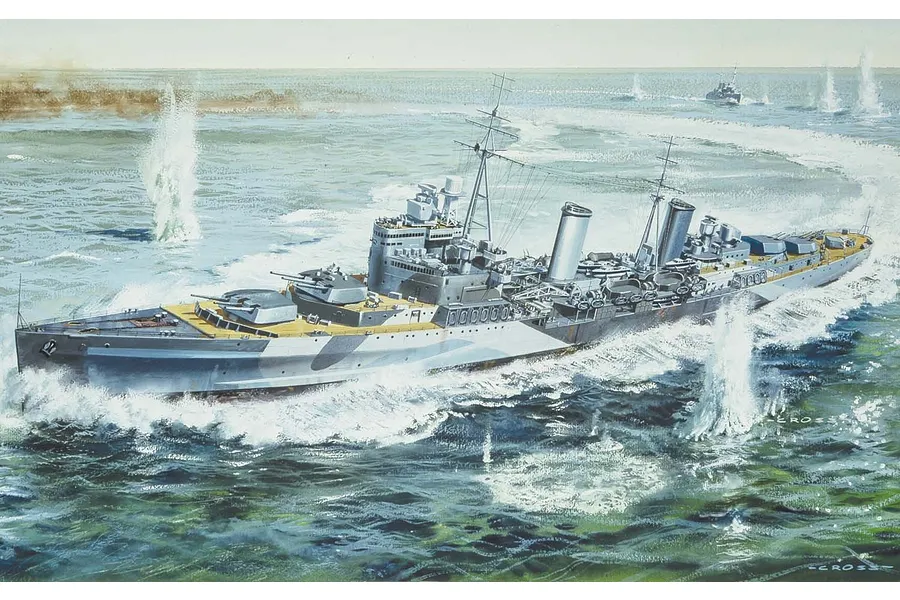Airfix 1/600 HMS Belfast Cruiser Scaled Plastic Model Kit Medium Starter Set image 46465