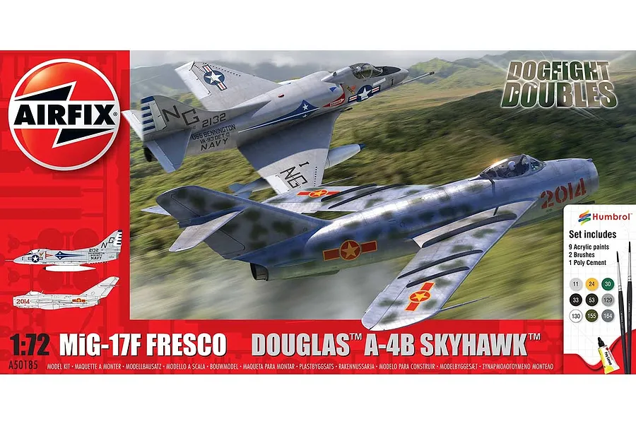 Airfix 1/72 Mig 17F Fresco Douglas A-4B Skyhawk Dogfight Double Scaled Plastic Model Kit image 46488