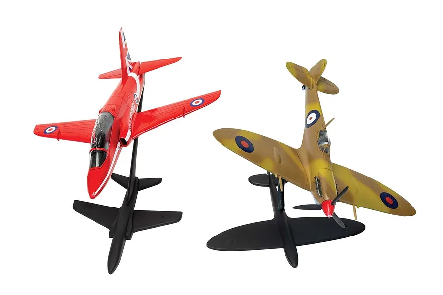 Airfix 1/72 Best Of British Spitfire And Hawk Fighters Scaled Plastic Model Kit Medium Starter Set image 46493