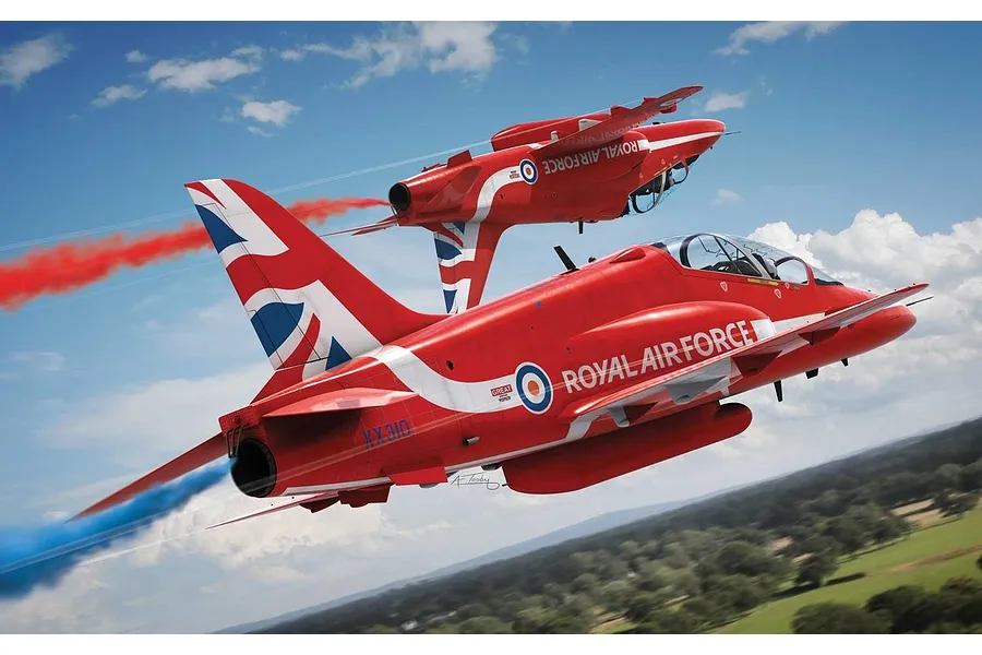 Airfix 1/72 RAF Red Arrows Hawk Trainer Scaled Plastic Model Kit Medium Starter Set image 3