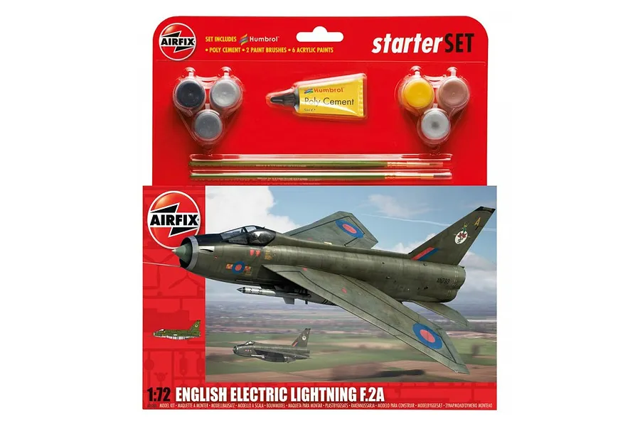 Airfix 1/72 English Electric Lightning F2A Fighter Scaled Plastic Model Kit Large Starter Set image 46574