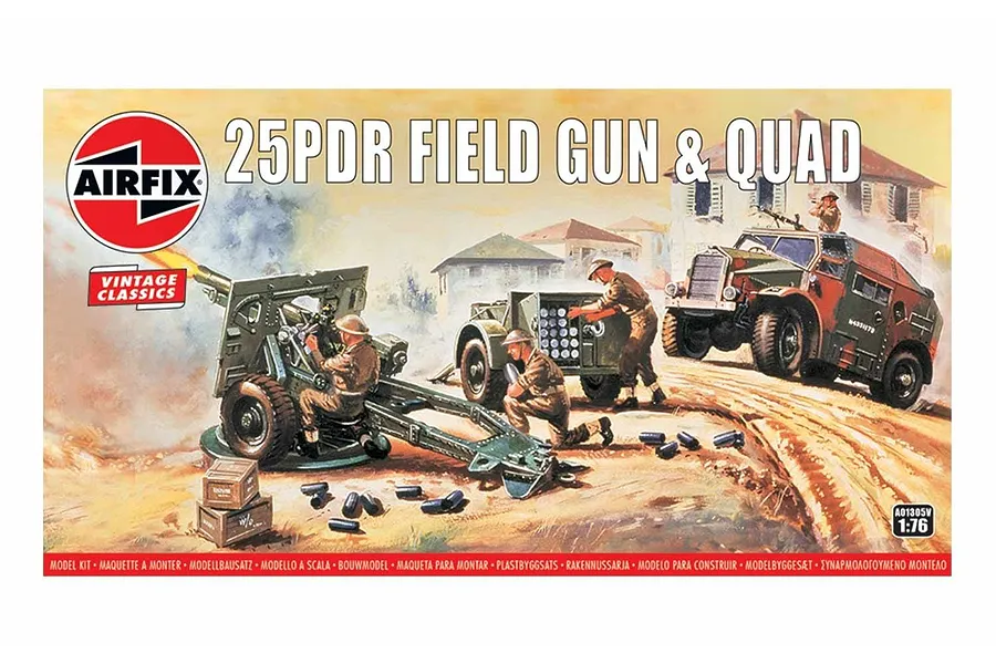 Airfix 1/76 25-PDR Field Gun Scale Scaled Plastic Model Kit image 46633