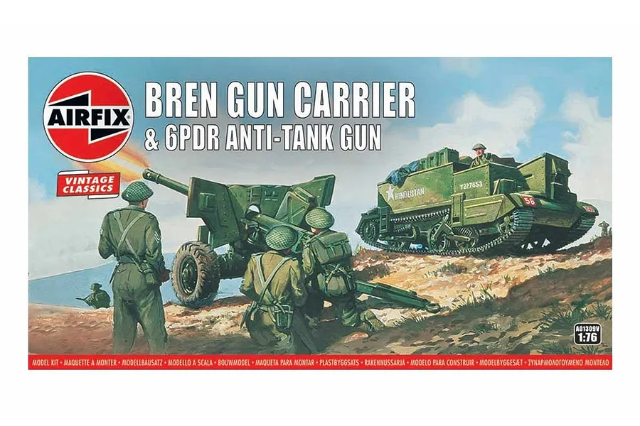 Airfix 1/76 Bren Gun Carrier &amp;amp; 6 Pounder Anti-Gun Scale Scaled Plastic Model Kit image 46642