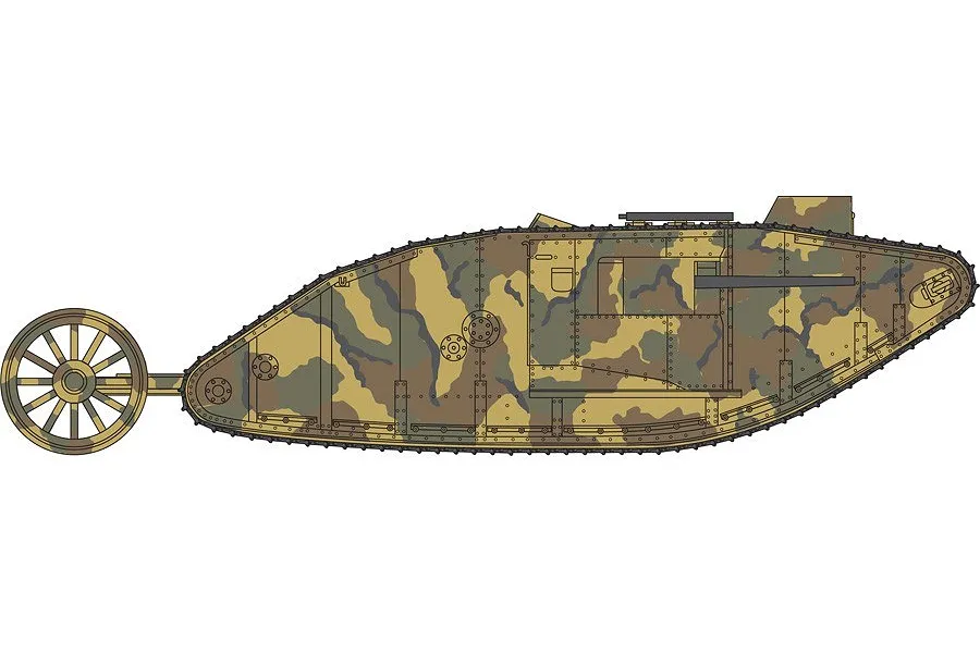 Airfix 1/76 WWI &amp;#039;Male&amp;#039; Tank Scale Scaled Plastic Model Kit image 4