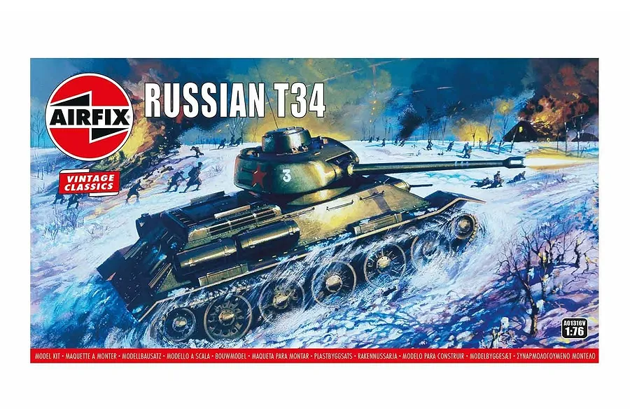 Airfix 1/76 Russian T-34 Tank Scale Scaled Plastic Model Kit image 46652