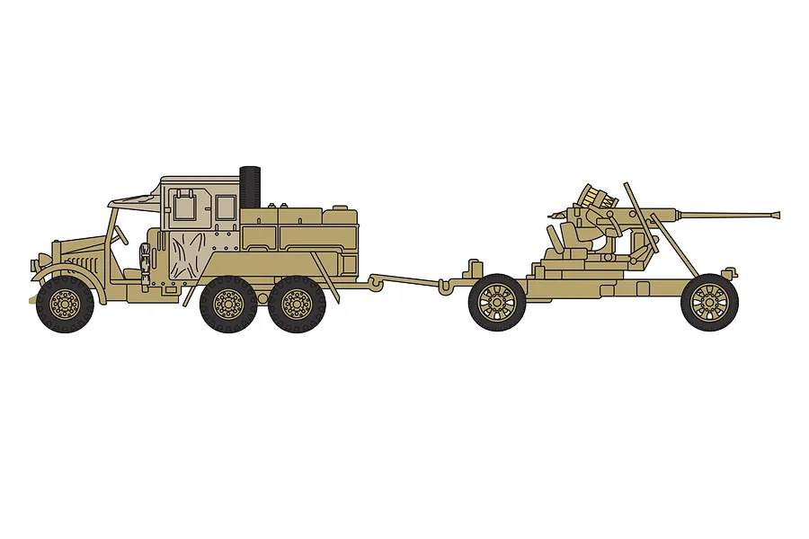 Airfix 1/76 Bofors 40mm Gun &amp;amp; Tractor Scale Scaled Plastic Model Kit image 46666