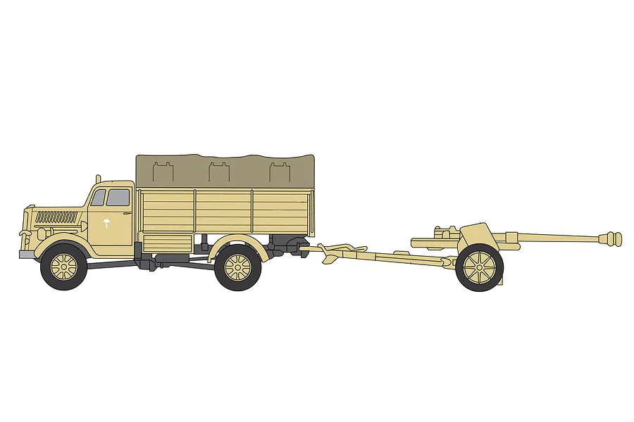 Airfix 1/76 Opel Blitz &amp;amp; Pak 40 Gun Truck &amp;amp; Artillery Scale Scaled Plastic Model Kit image 46668