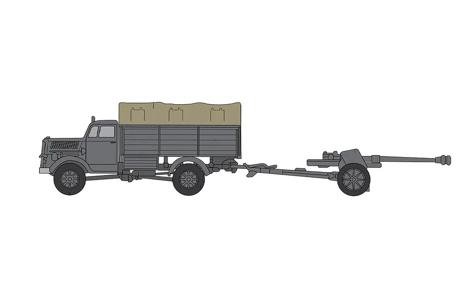 Airfix 1/76 Opel Blitz &amp;amp; Pak 40 Gun Truck &amp;amp; Artillery Scale Scaled Plastic Model Kit image 46669