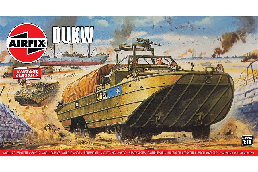 Airfix 1/76 DUKW Amphibious Vehicle Scaled Plastic Model Kit image 46670