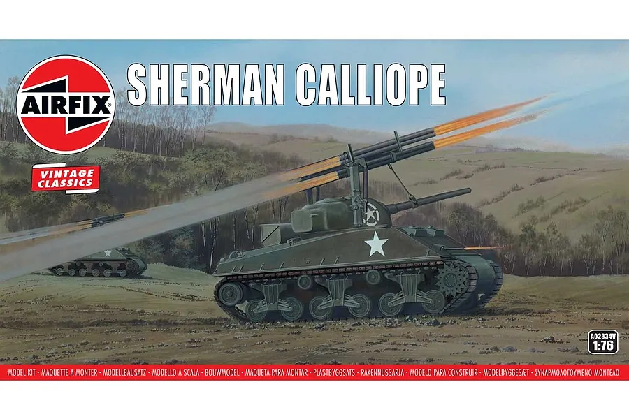 Airfix 1/76 Sherman Calliope Tank Scaled Plastic Model Kit image 46677