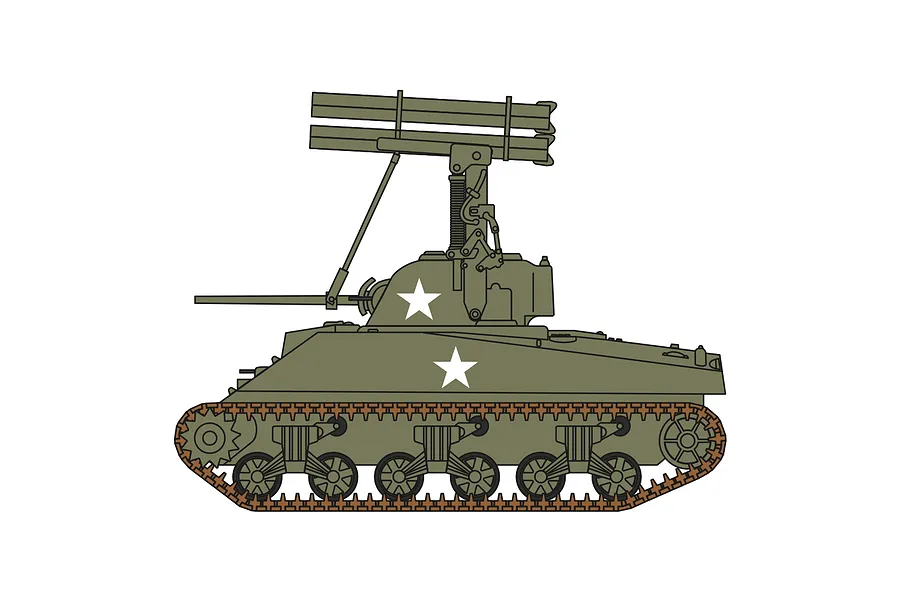 Airfix 1/76 Sherman Calliope Tank Scaled Plastic Model Kit image 46678