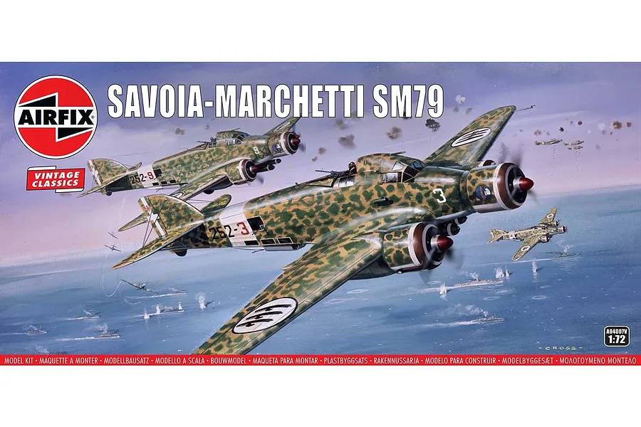 Airfix 1/76 Savoia-Marchetti SM.79 Bomber Scaled Plastic Model Kit image 46699