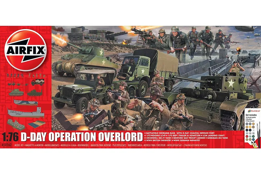 Airfix 1/76 D-Day 75th Anniversary Operation Overlord Scaled Plastic Model Kit larger Starter Set image 46706