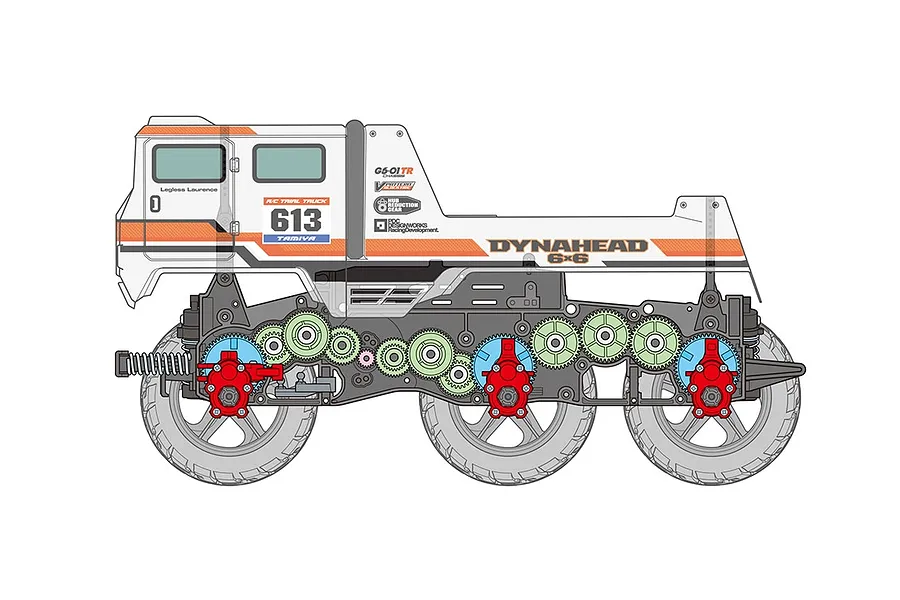 Tamiya G6-01TR Dynahead RC Truck Electric 6x6 1/18 Scale Kit image 46811