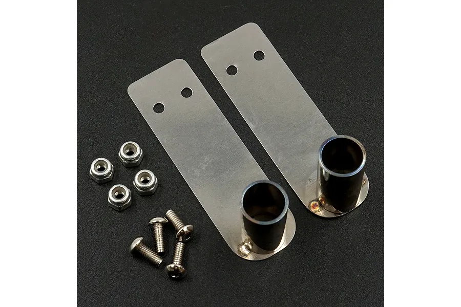 Yeah Racing Silver 1/10 Stainless Steel Standard Exhaust Muffler 2Pcs image 46900