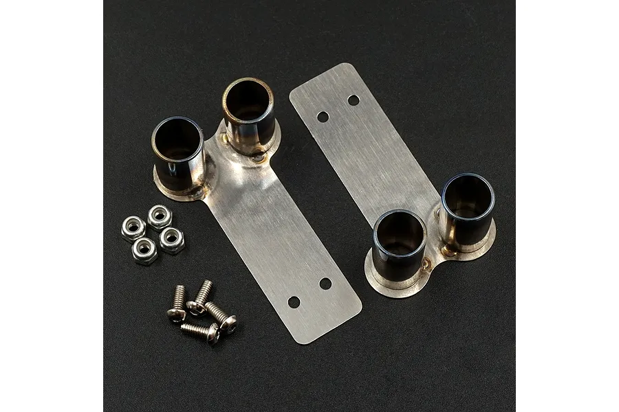 Yeah Racing Silver 1/10 Stainless Steel Dual Exhaust Muffler Pipe 2Pcs image 46901