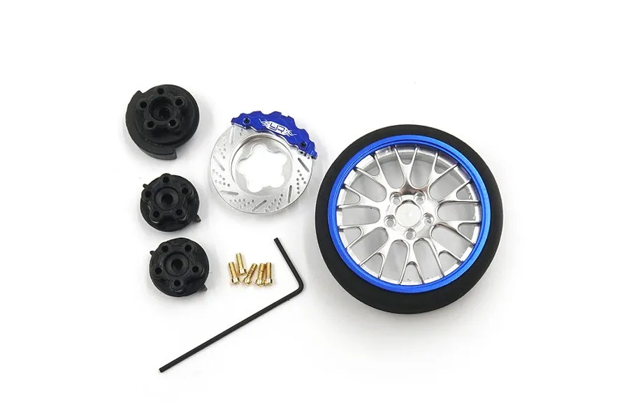 Yeah Racing Blue Aluminium Type A Transmitter Steering Wheel Set image 46902