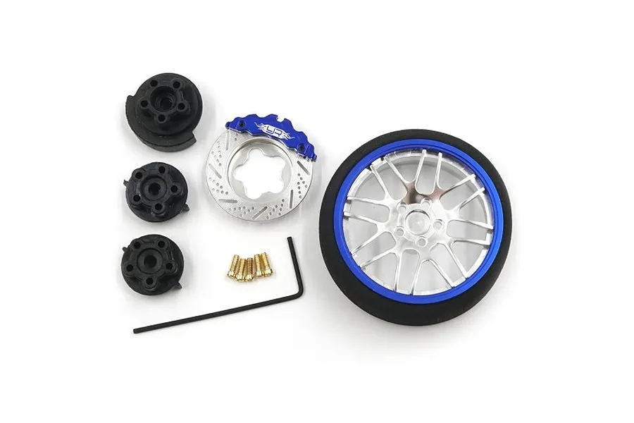 Yeah Racing Blue Aluminium Type B Transmitter Steering Wheel Set image 46905