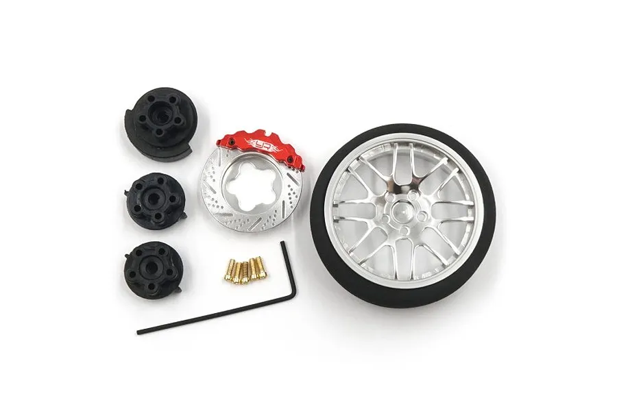 Yeah Racing Silver Aluminium Type B Transmitter Steering Wheel Set image 46913