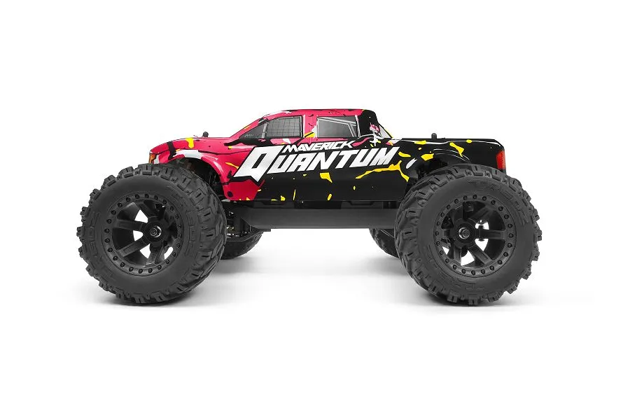 Maverick 1/10 Quantum MT Pink &amp;amp; Yellow Painted Body Shell w/ Decals image 46957