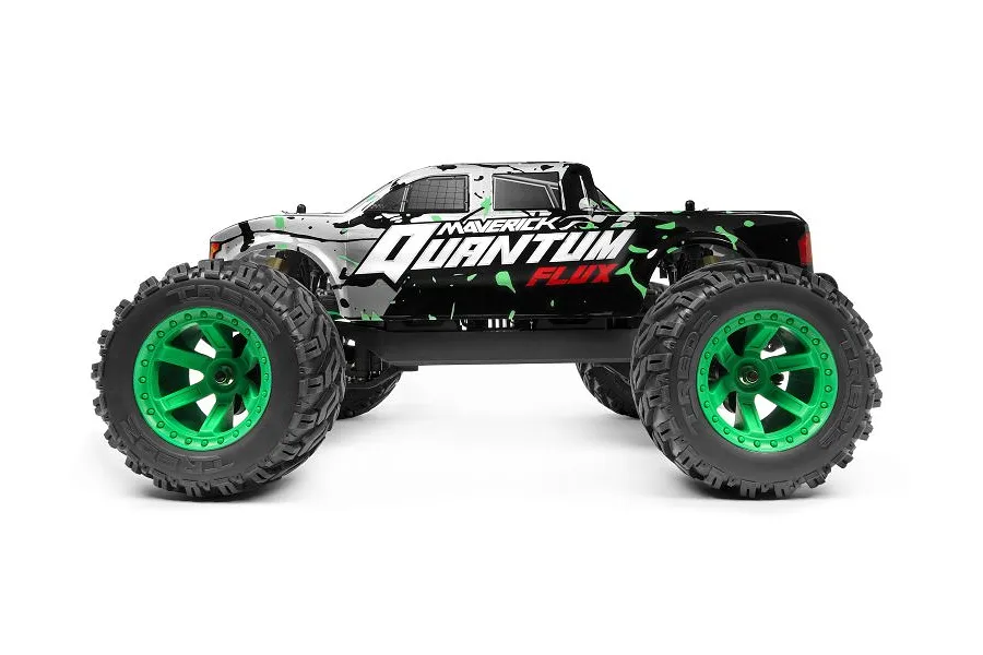 Maverick 1/10 Quantum MT Silver &amp;amp; Green Painted Body Shell w/ Decals image 46961