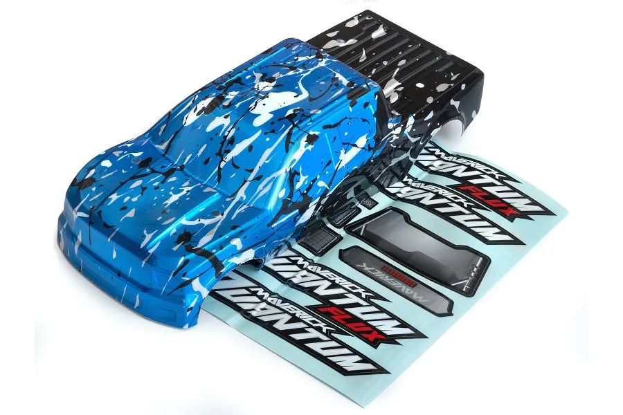 Maverick 1/10 Quantum MT Blue &amp;amp; Silver Painted Body Shell w/ Decals image 46965