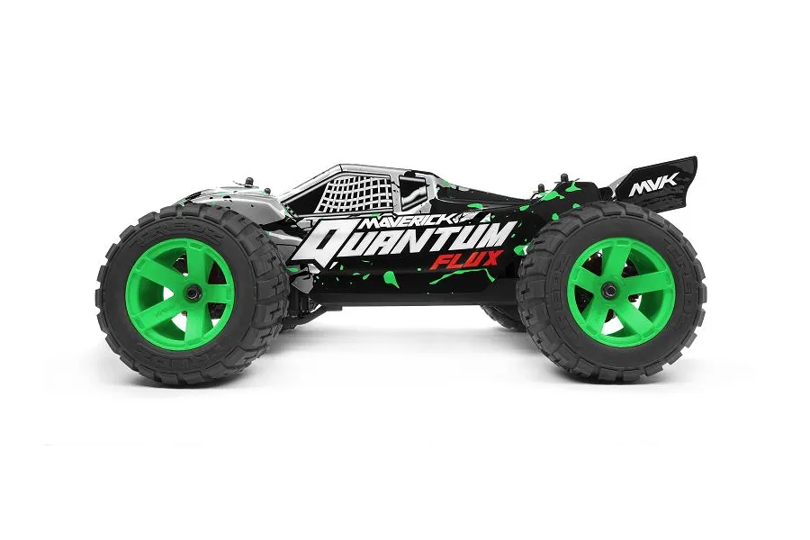 Maverick 1/10 Quantum XT Silver &amp;amp; Green Painted Body Shell w/ Decals image 46967