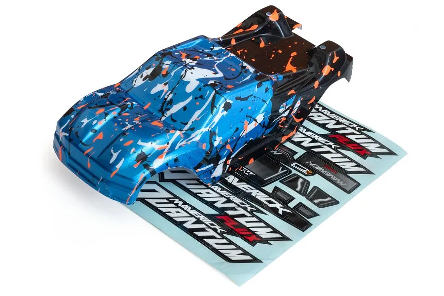 Maverick 1/10 Quantum XT Blue &amp;amp; Orange Painted Body Shell w/ Decals image 46970