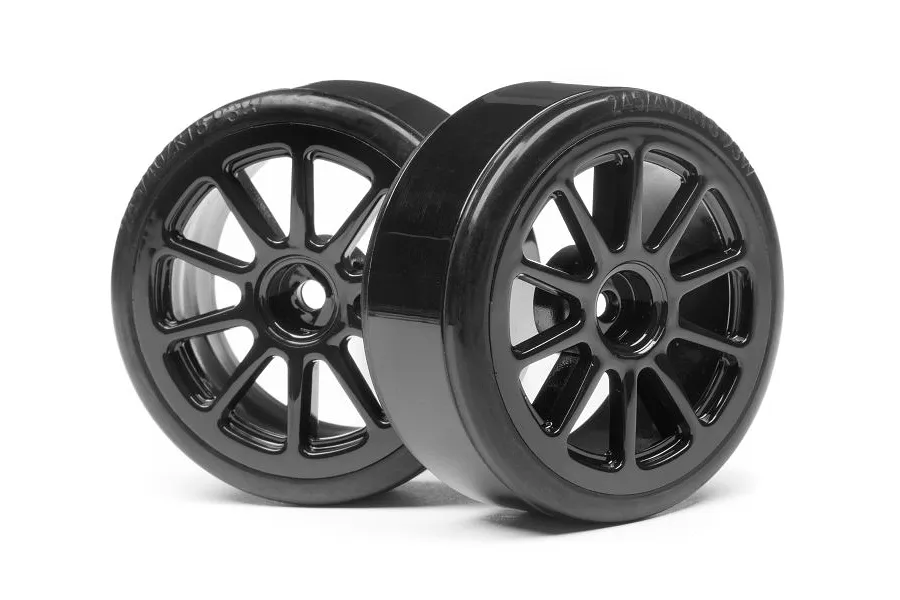 Maverick 1.9&amp;quot; Drift Tyres on 10 Spoke Black Chrome Rims - Wheels 2Pcs image 47375
