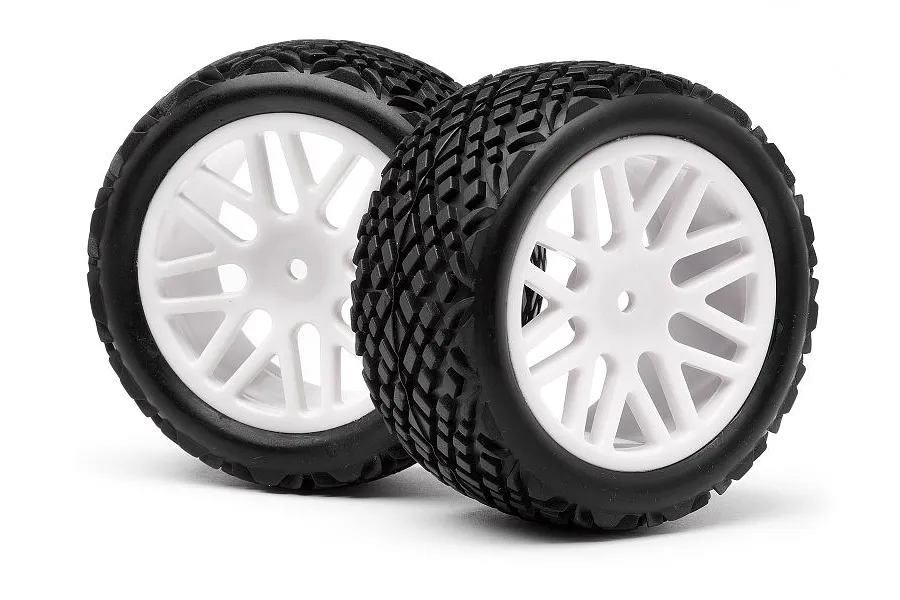 Maverick 3.5&amp;quot; Front Tyres on 8 Spoke Matte White Rims 2Pc image 47391