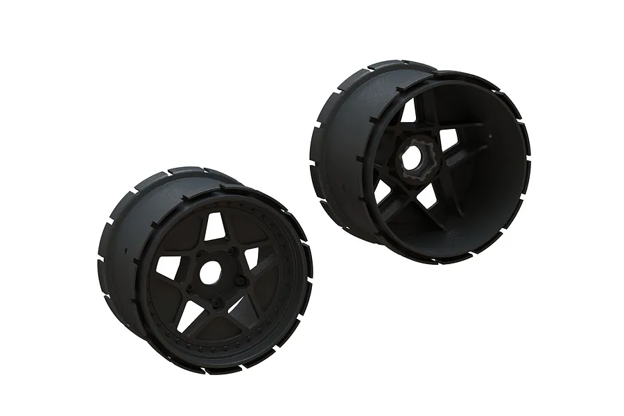 ARRMA 4.9&amp;quot; Black 5 Spoke MT Rims 2Pcs image 47393