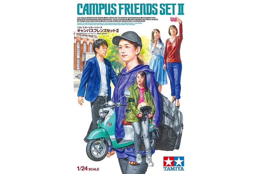 Tamiya 1/24 Campus Friends Set II Scaled Plastic Model Kit image 47492