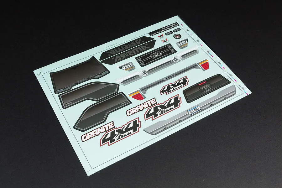 ARRMA 1/10 GRANITE 4x4 Clear Unpainted Body Shell w/ Decal image 47539