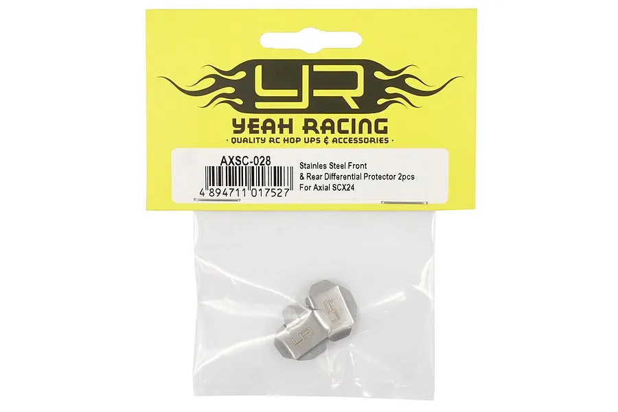Yeah Racing SCX24 Stainless Steel Front &amp;amp; Rear Differential Skid Plate Set image 47731