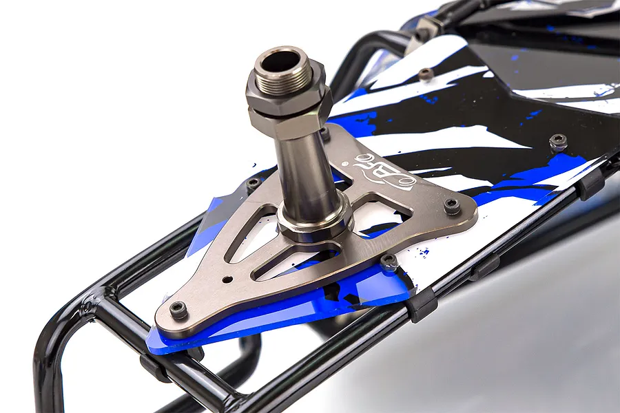 Rovan Black Steel GT Sand Rail Baja Roll Cage w/ Painted Blue Panels and LED Spot Lights &amp;amp; Spare Tyre Mount image 47740