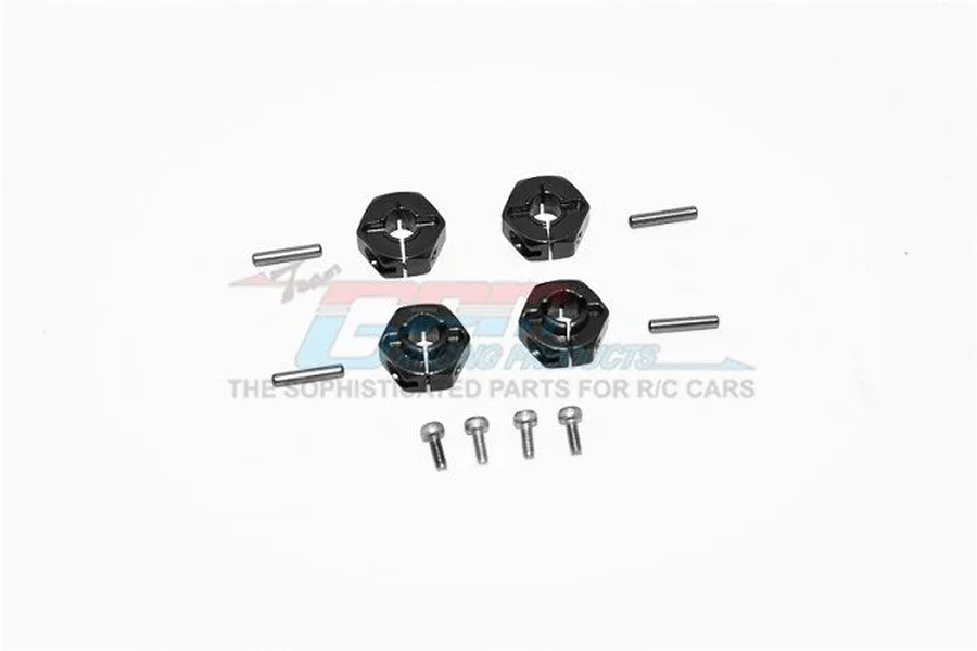 GPM Black Aluminium Front &amp;amp; Rear Hex Adapters 4Pcs w/ Hardware image 47928