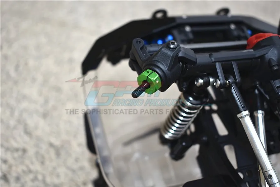 GPM Black Aluminium Front &amp;amp; Rear Hex Adapters 4Pcs w/ Hardware image 47929