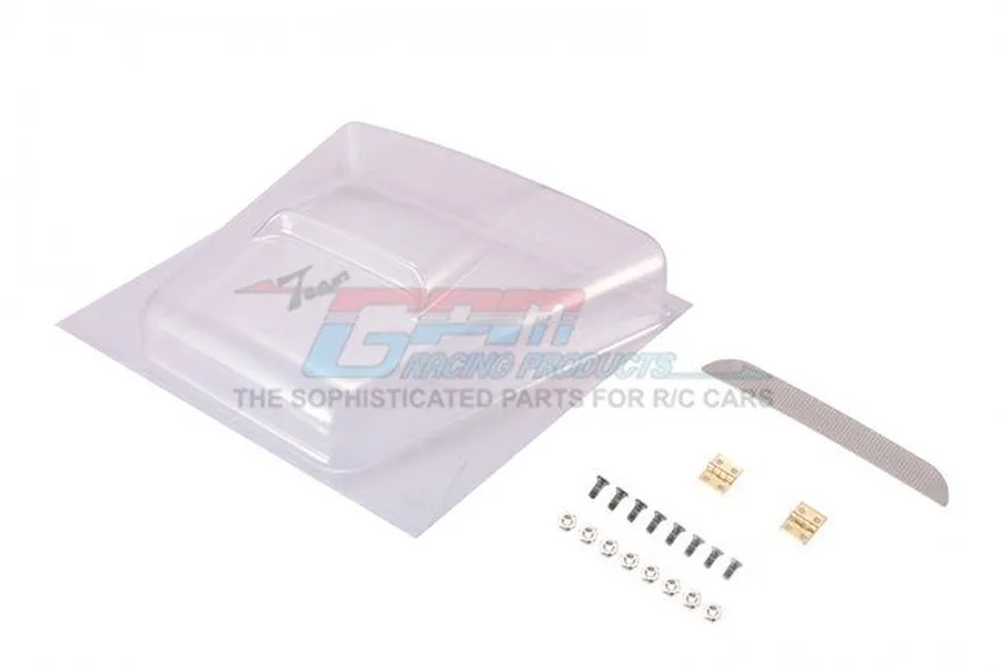 GPM TRX-4 Defender Clear Unpainted Hood w/ Intake Grill &amp;amp; Hinge Set image 48025